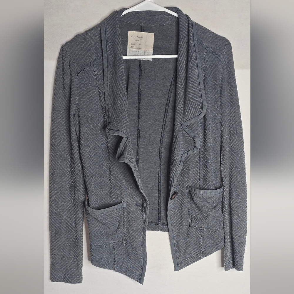 Free People Womens Gray Blazer Size Small